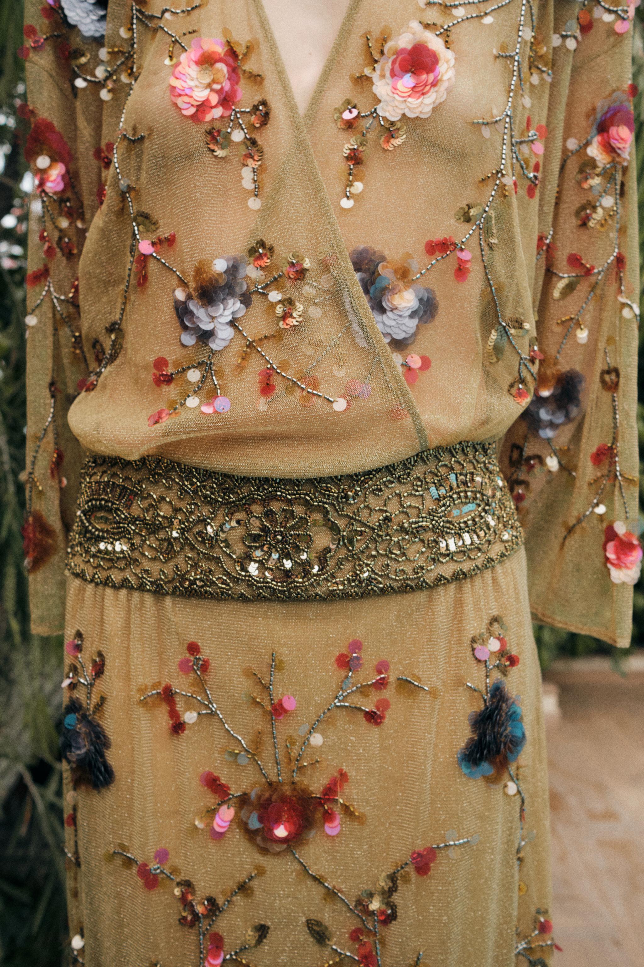 METALLIC THREAD BEADED DRESS
